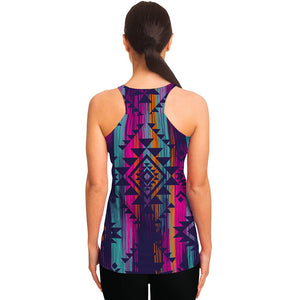 Native Tribal Aztec Pattern Print Women's Racerback Tank Top