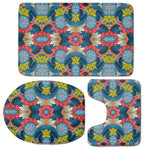 Native Tribal Bohemian Pattern Print 3 Piece Bath Mat Set