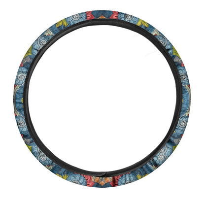 Native Tribal Bohemian Pattern Print Car Steering Wheel Cover