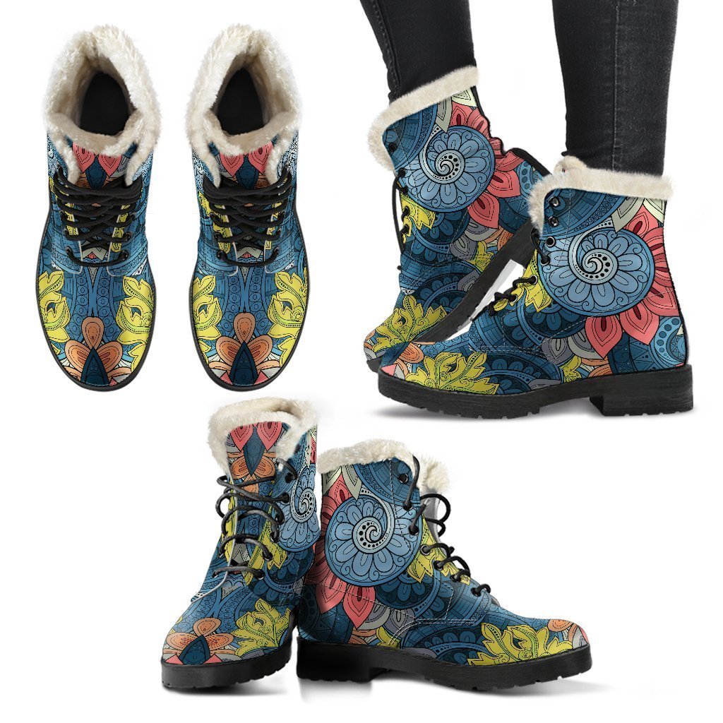 Native Tribal Bohemian Pattern Print Comfy Boots GearFrost