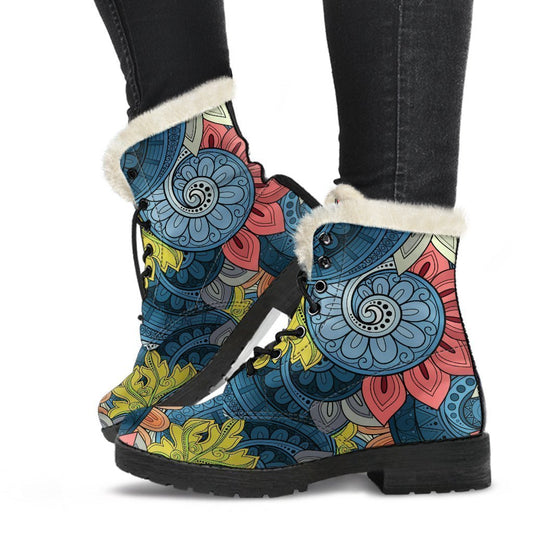 Native Tribal Bohemian Pattern Print Comfy Boots GearFrost