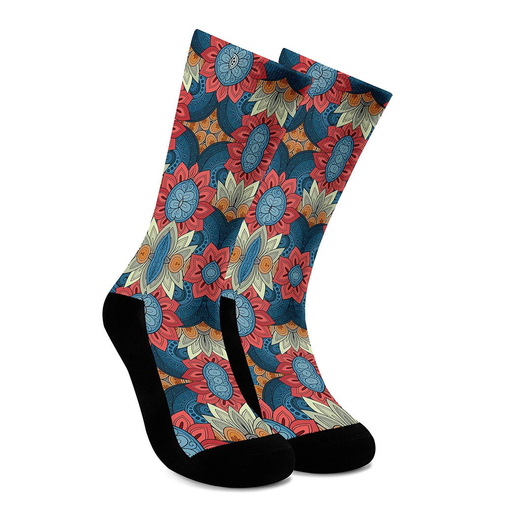 Native Tribal Bohemian Pattern Print Crew Socks