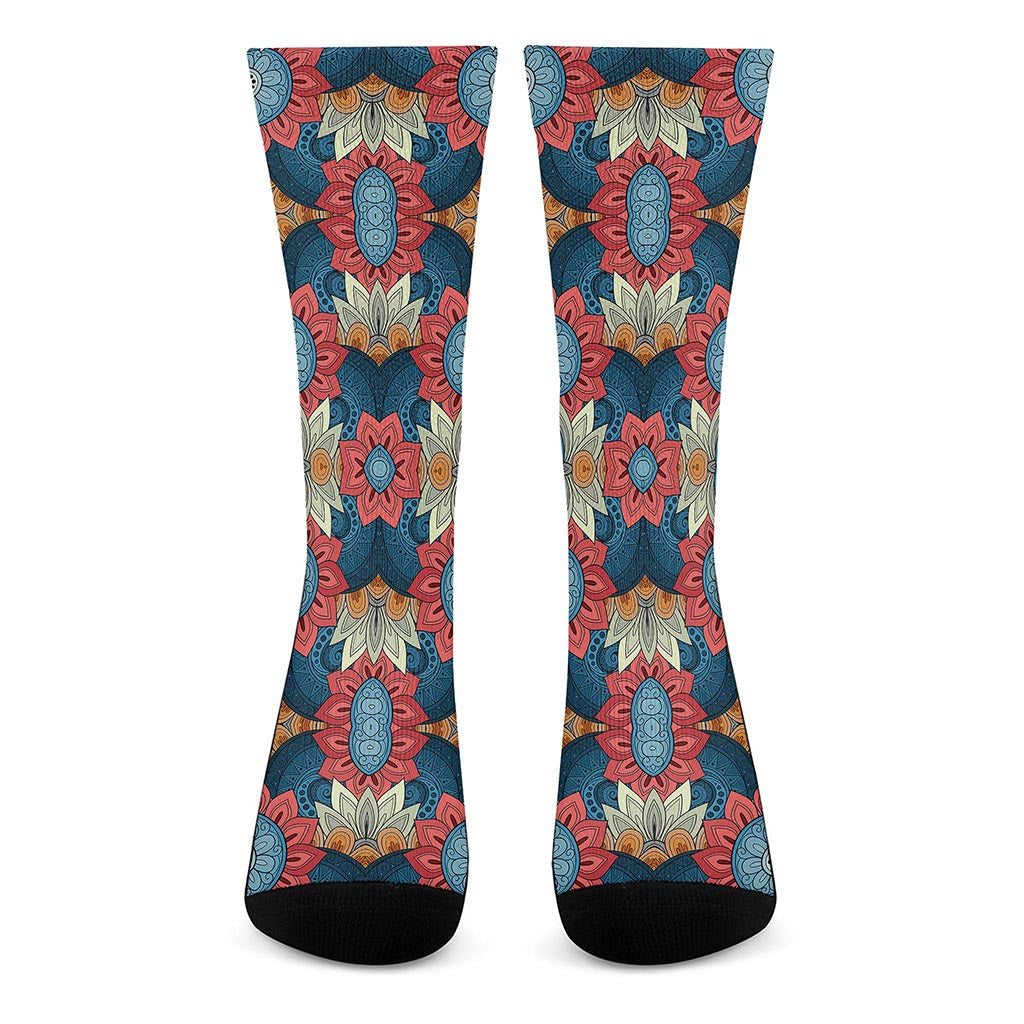 Native Tribal Bohemian Pattern Print Crew Socks