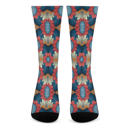 Native Tribal Bohemian Pattern Print Crew Socks
