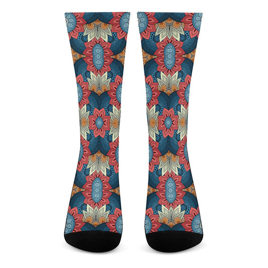 Native Tribal Bohemian Pattern Print Crew Socks