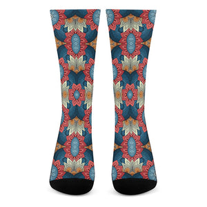 Native Tribal Bohemian Pattern Print Crew Socks