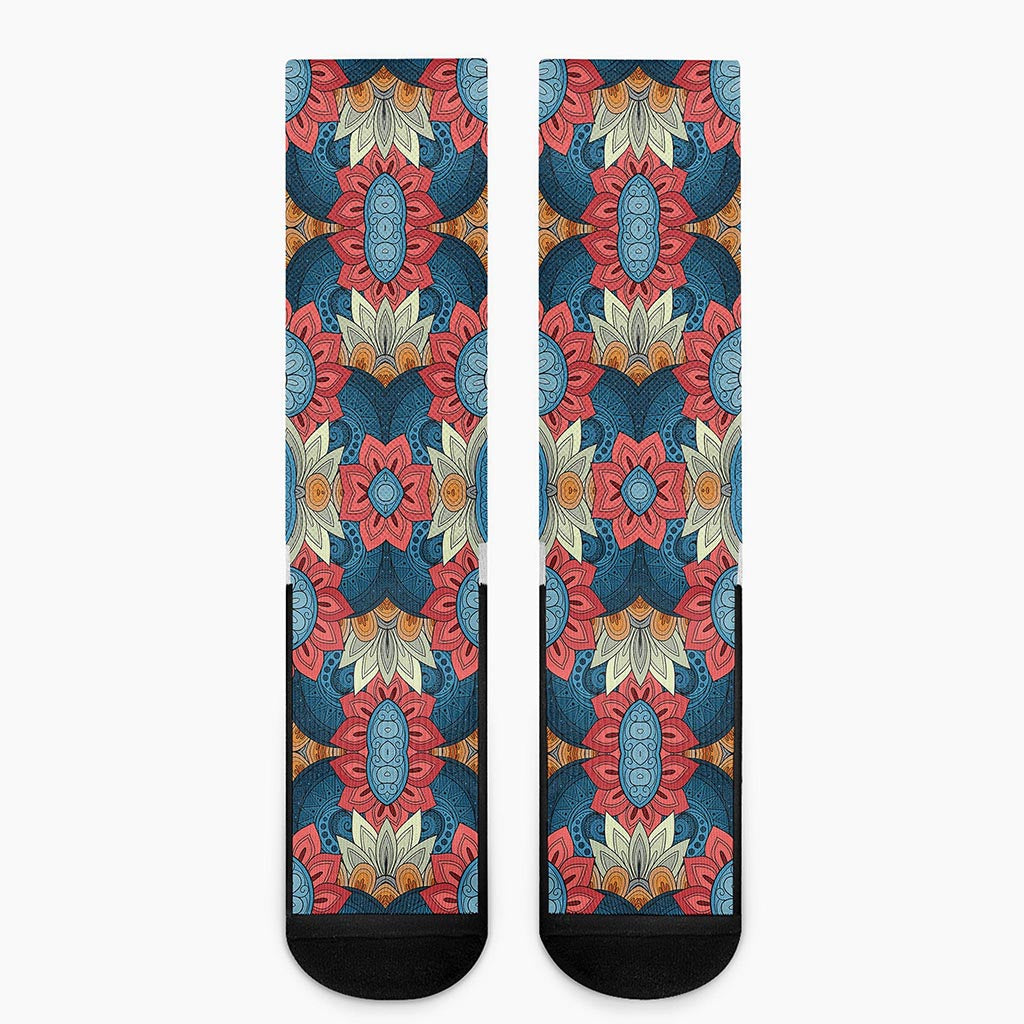 Native Tribal Bohemian Pattern Print Crew Socks