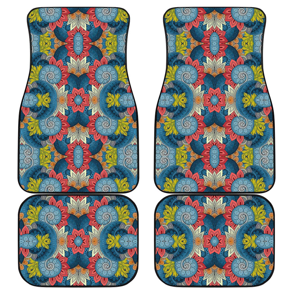 Native Tribal Bohemian Pattern Print Front and Back Car Floor Mats