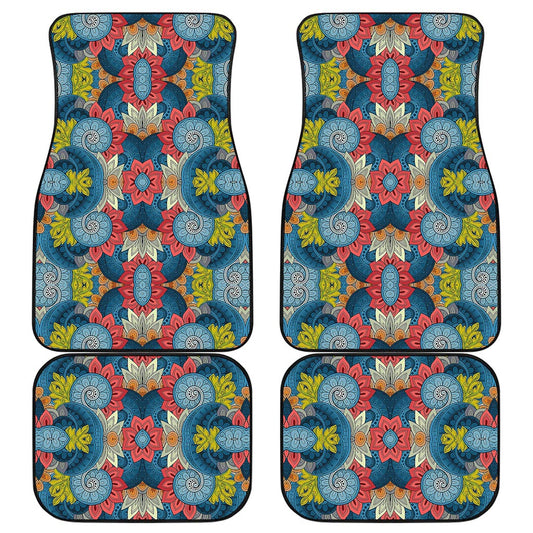 Native Tribal Bohemian Pattern Print Front and Back Car Floor Mats