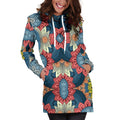 Native Tribal Bohemian Pattern Print Pullover Hoodie Dress