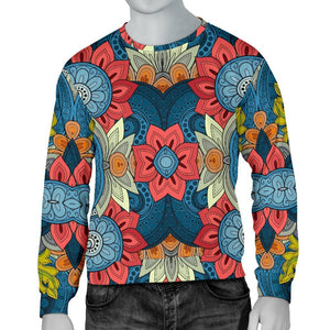 Native Tribal Bohemian Pattern Print Men's Crewneck Sweatshirt GearFrost