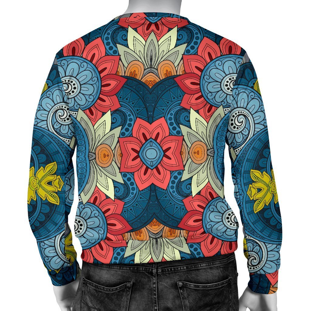 Native Tribal Bohemian Pattern Print Men's Crewneck Sweatshirt GearFrost