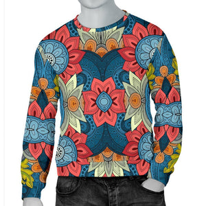 Native Tribal Bohemian Pattern Print Men's Crewneck Sweatshirt GearFrost