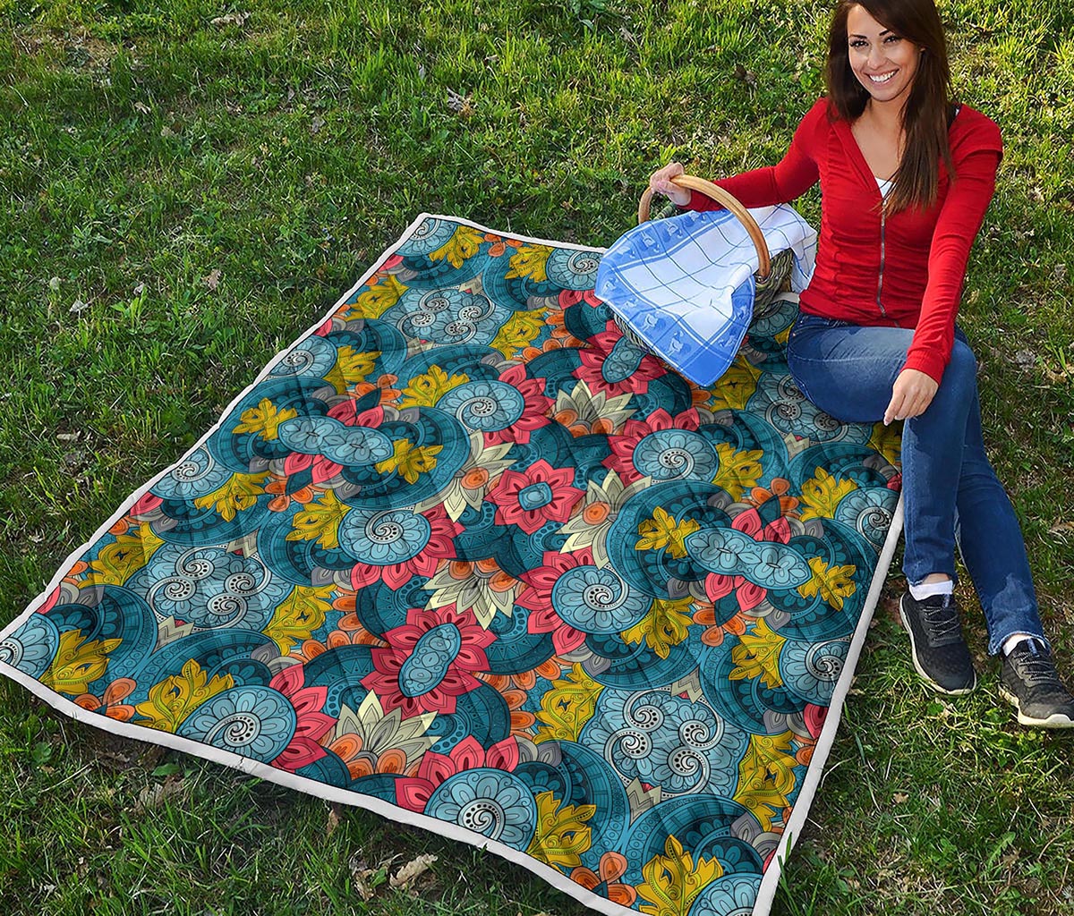 Native Tribal Bohemian Pattern Print Quilt