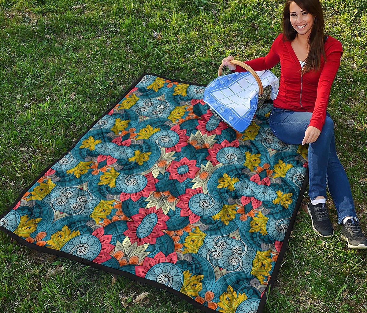 Native Tribal Bohemian Pattern Print Quilt