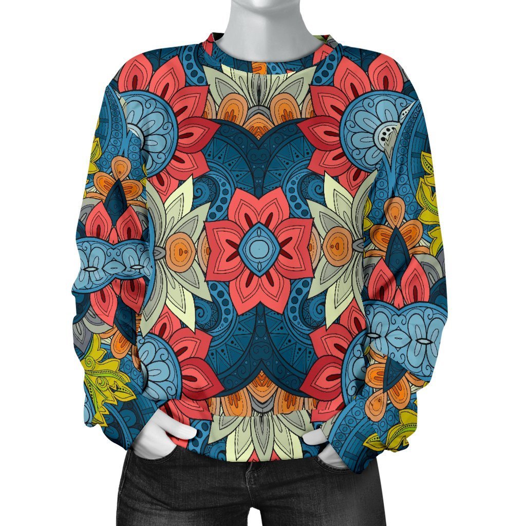 Native Tribal Bohemian Pattern Print Women's Crewneck Sweatshirt GearFrost