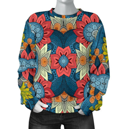 Native Tribal Bohemian Pattern Print Women's Crewneck Sweatshirt GearFrost