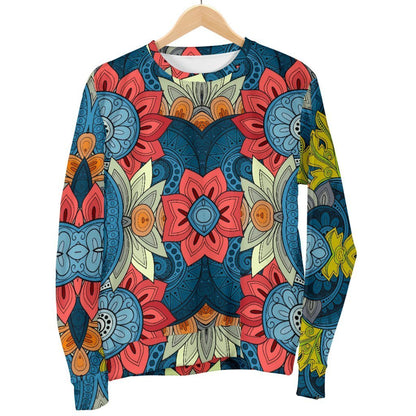 Native Tribal Bohemian Pattern Print Women's Crewneck Sweatshirt GearFrost