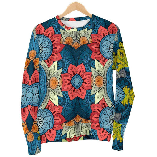 Native Tribal Bohemian Pattern Print Women's Crewneck Sweatshirt GearFrost