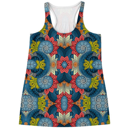 Native Tribal Bohemian Pattern Print Women's Racerback Tank Top