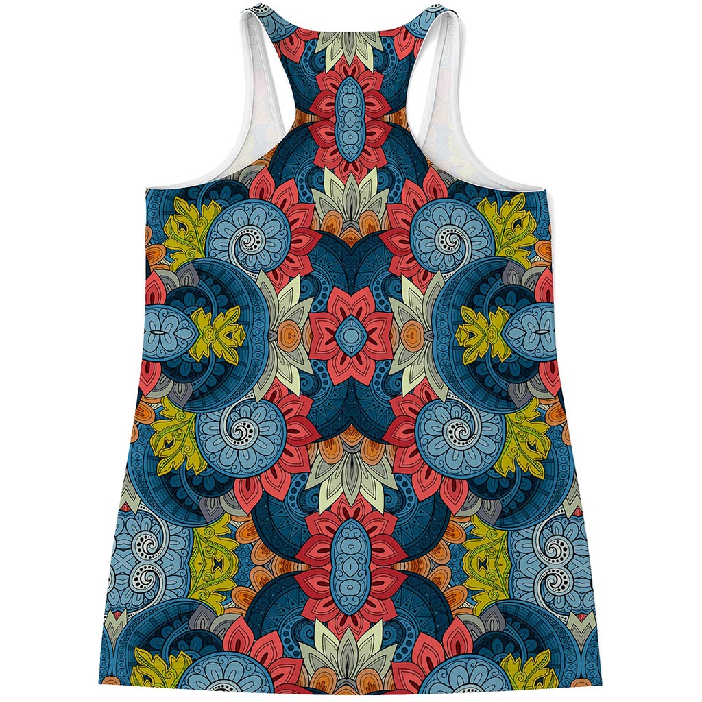 Native Tribal Bohemian Pattern Print Women's Racerback Tank Top