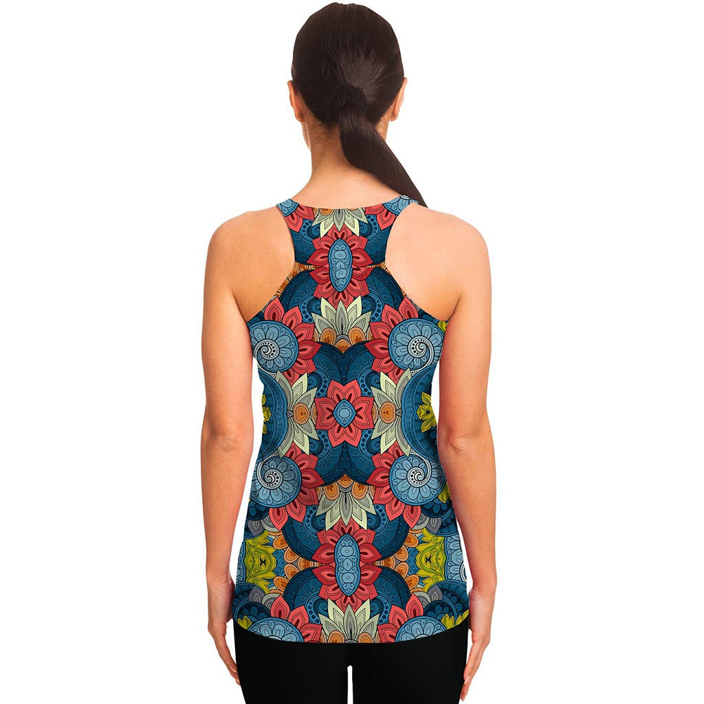 Native Tribal Bohemian Pattern Print Women's Racerback Tank Top