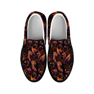 Native Tribal Dream Catcher Print Black Slip On Shoes