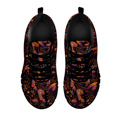 Native Tribal Dream Catcher Print Black Sneakers