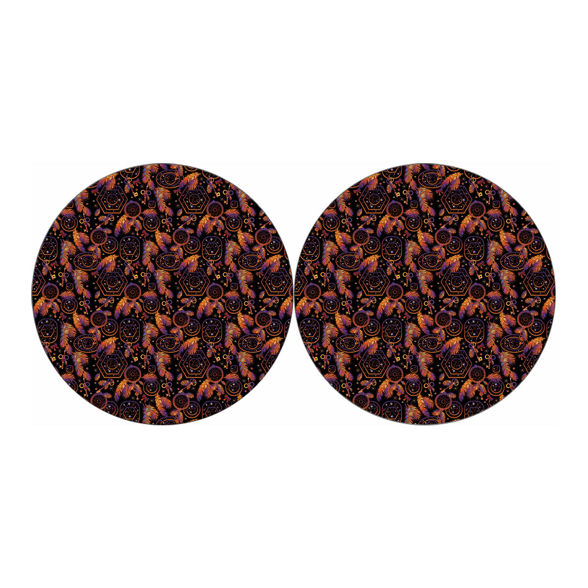 Native Tribal Dream Catcher Print Car Coasters