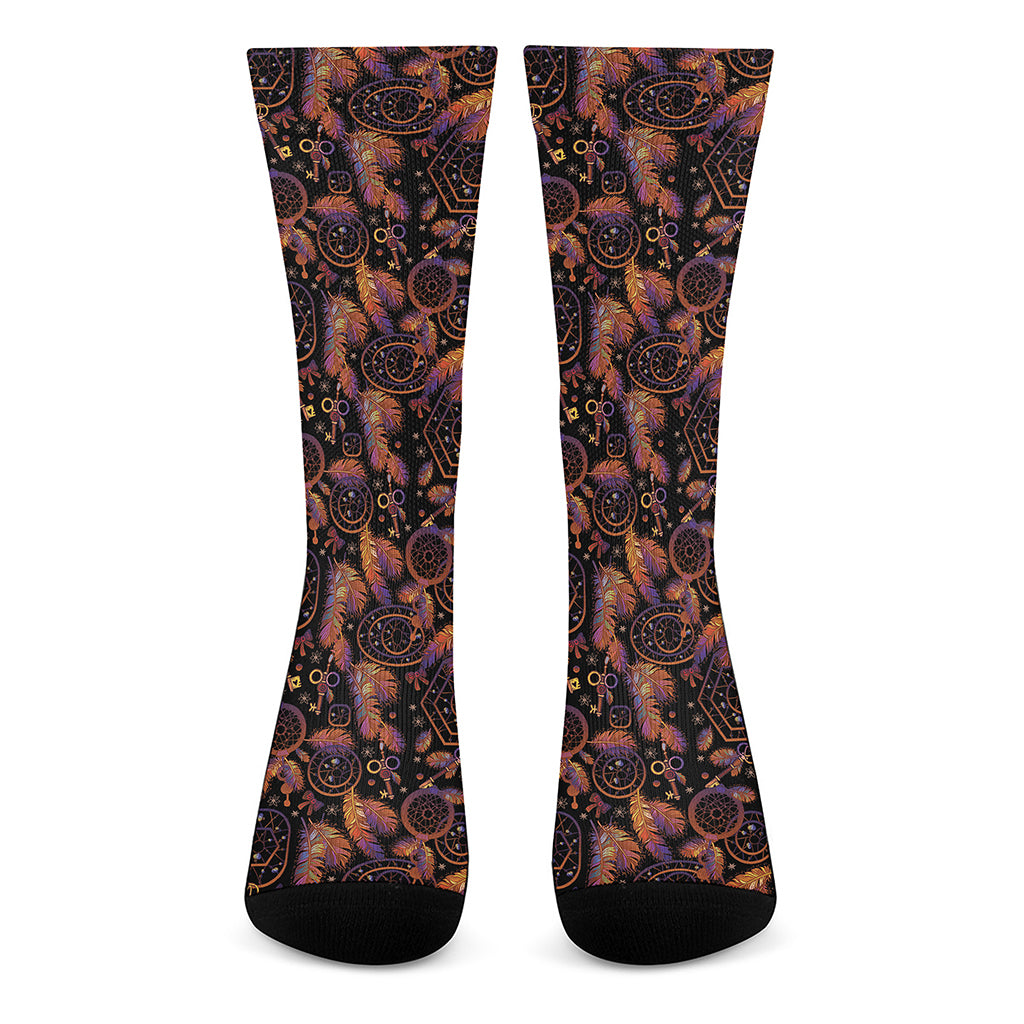 Native Tribal Dream Catcher Print Crew Socks