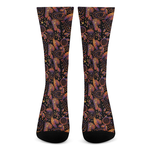 Native Tribal Dream Catcher Print Crew Socks