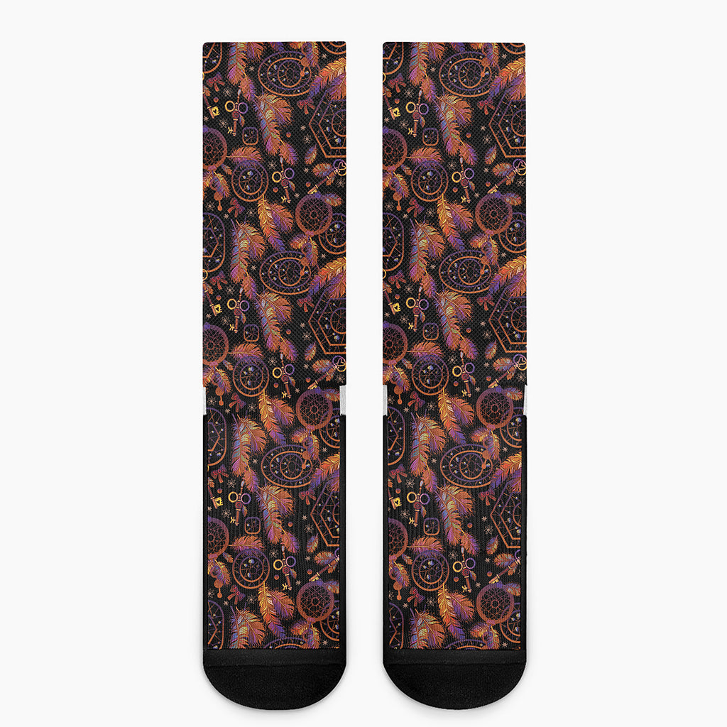 Native Tribal Dream Catcher Print Crew Socks