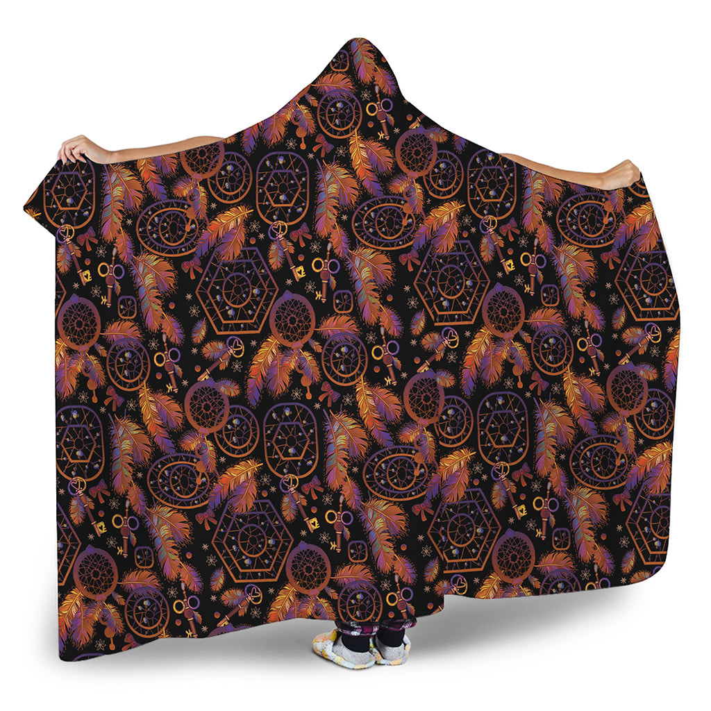 Native Tribal Dream Catcher Print Hooded Blanket