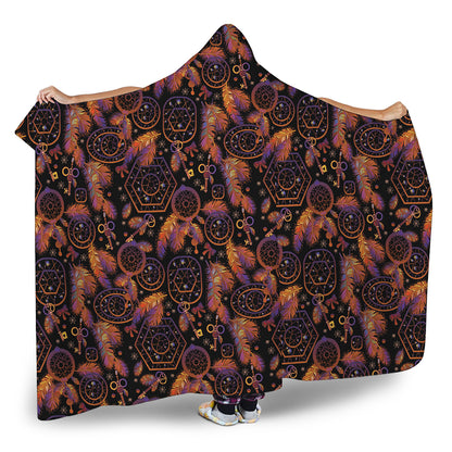 Native Tribal Dream Catcher Print Hooded Blanket
