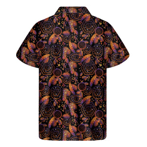 Native Tribal Dream Catcher Print Men's Short Sleeve Shirt