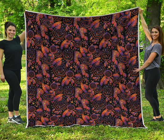 Native Tribal Dream Catcher Print Quilt