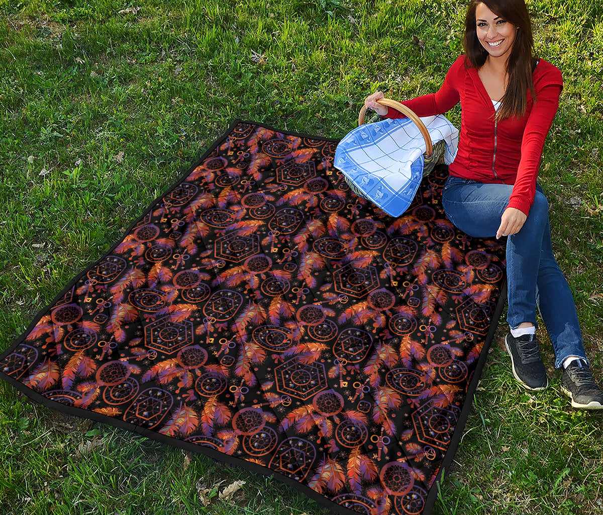 Native Tribal Dream Catcher Print Quilt