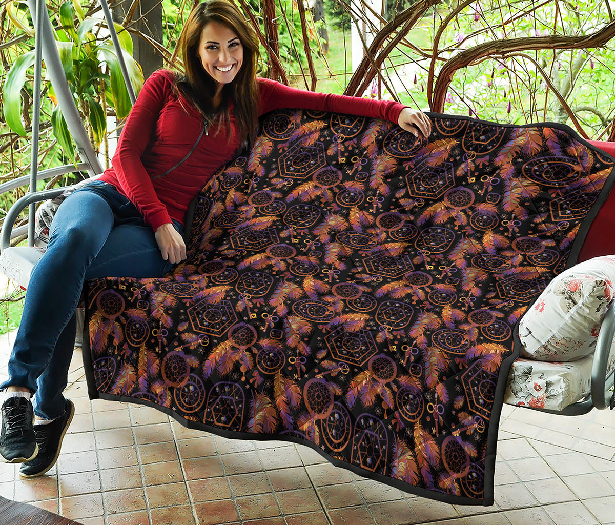 Native Tribal Dream Catcher Print Quilt