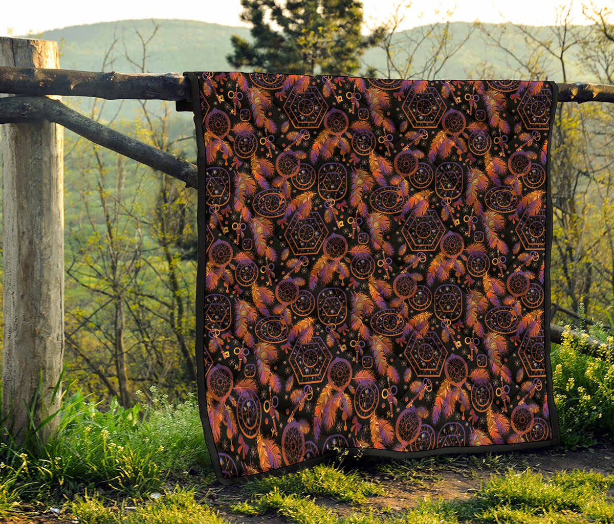 Native Tribal Dream Catcher Print Quilt