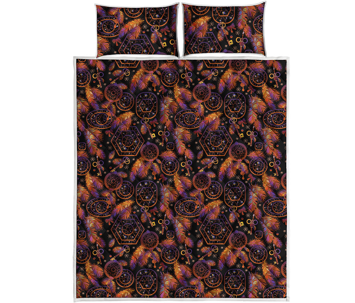 Native Tribal Dream Catcher Print Quilt Bed Set