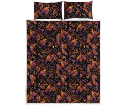 Native Tribal Dream Catcher Print Quilt Bed Set