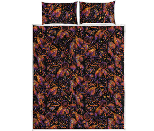 Native Tribal Dream Catcher Print Quilt Bed Set