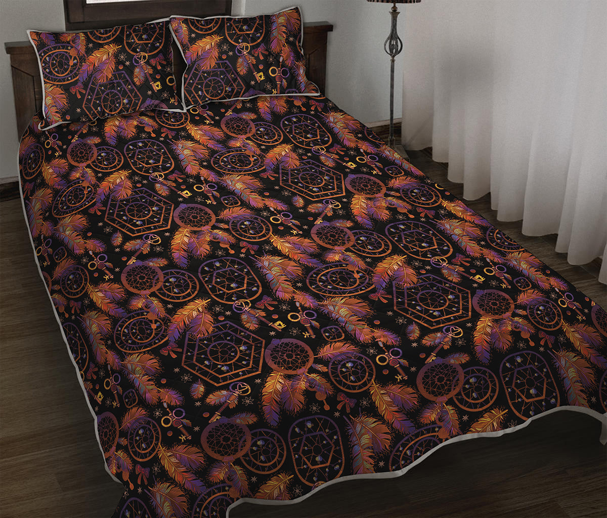 Native Tribal Dream Catcher Print Quilt Bed Set
