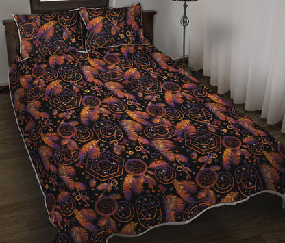 Native Tribal Dream Catcher Print Quilt Bed Set
