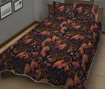 Native Tribal Dream Catcher Print Quilt Bed Set