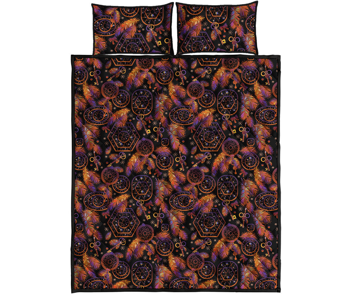 Native Tribal Dream Catcher Print Quilt Bed Set