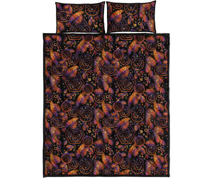 Native Tribal Dream Catcher Print Quilt Bed Set