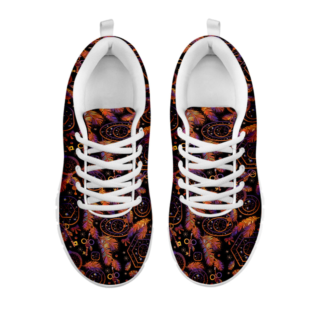 Native Tribal Dream Catcher Print White Sneakers