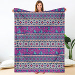 Native Tribal Ethnic Rose Pattern Print Blanket