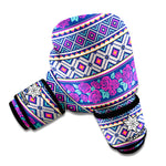 Native Tribal Ethnic Rose Pattern Print Boxing Gloves